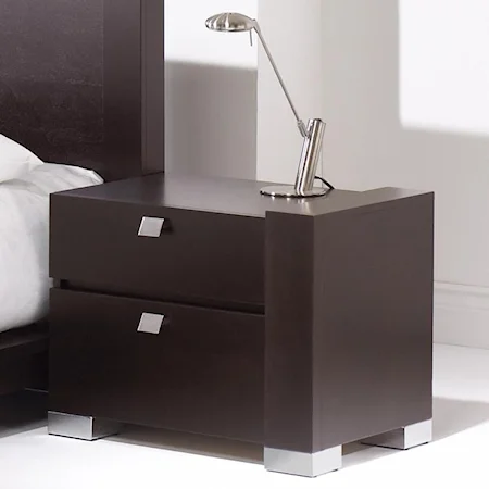 Contemporary 2 Drawer Night Stand